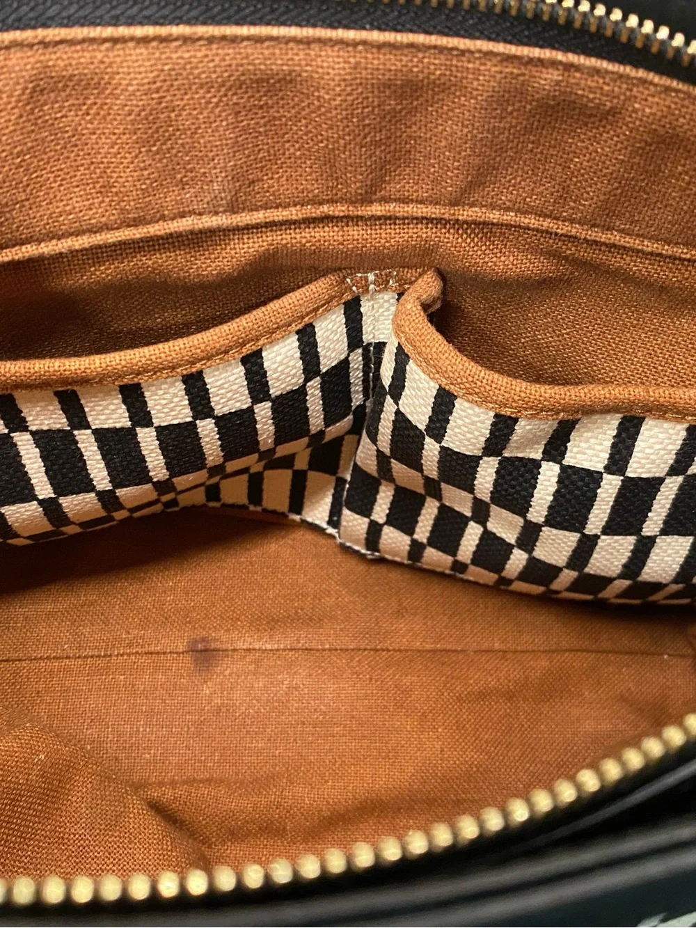 Spartina 449 Black & Cream Woven Check Tote with Tassels Linen/Leather